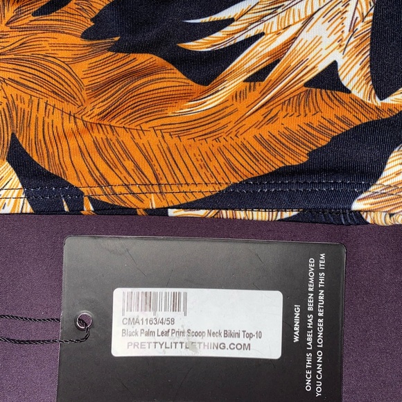 Pretty Little Thing Palm Leaf Bikini Top - Picture 3 of 5